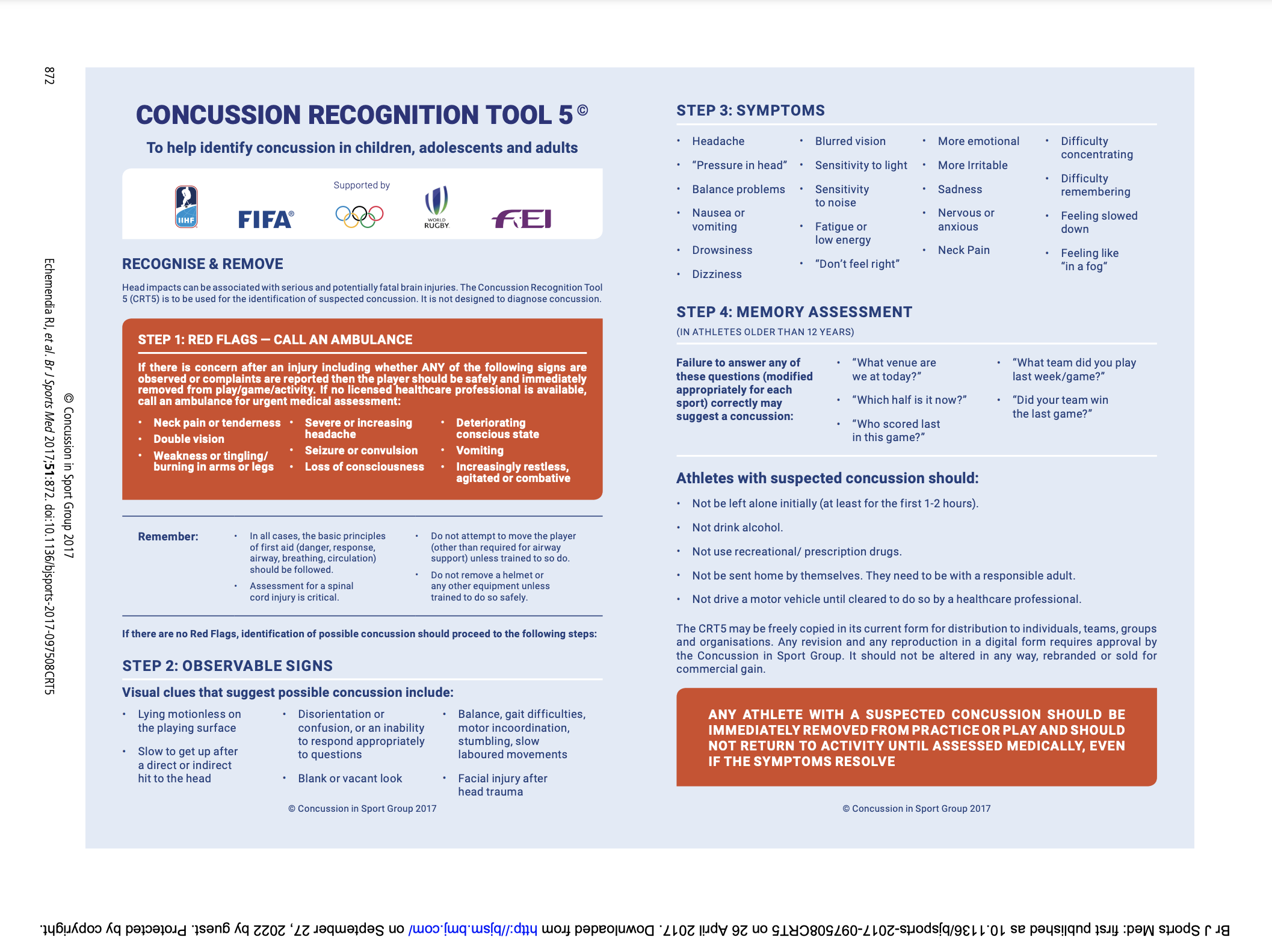 concussion recognition tool